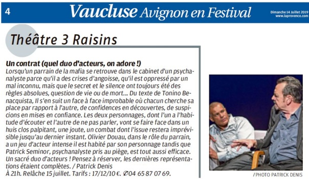 UN CONTRAT - de Tonino Benacquista - Polar psychanalytique - 1h20 UN CONTRAT - de Tonino Benacquista - Polar psychanalytique - 1h20