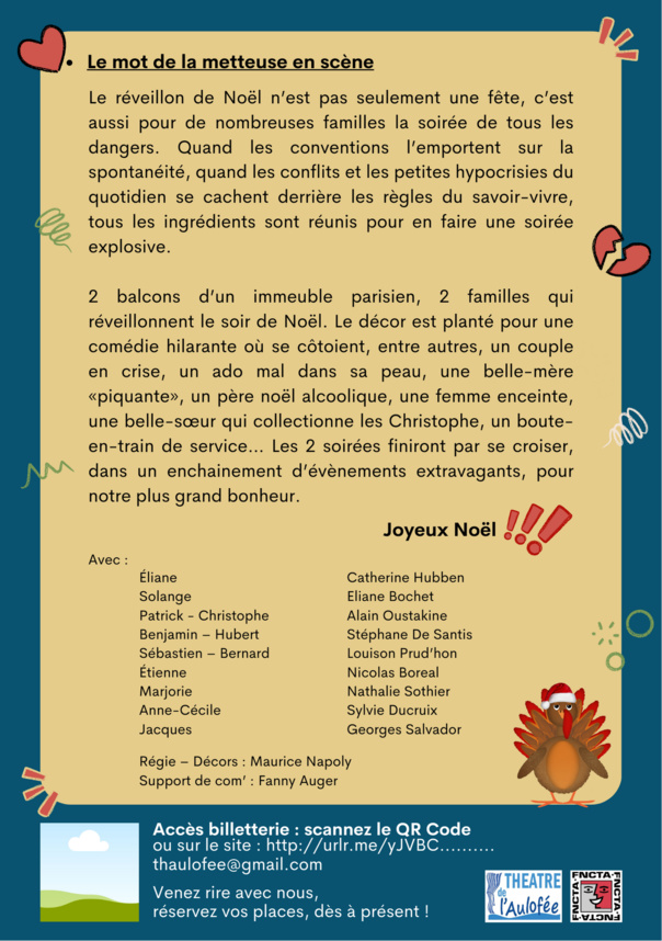 NO&Eacute;L AU BALCON - DE GILLES  DIREK - COMEDIE  -THEATRE DE l 'AULOFEE